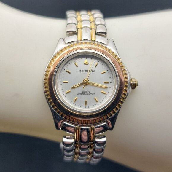 Vintage Liz Claiborne WA5803 Quartz Ladies Watch – Two-Tone Gold/Silver Bracelet - Picture 1 of 8